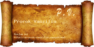 Prorok Vaszilia névjegykártya